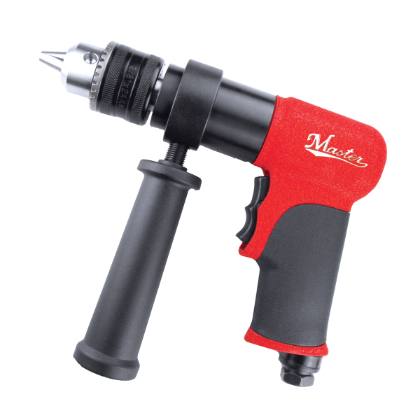 Taladro neumático industrial Master Palm 28580 con mandril Jacobs reversible de 1/2" y llave, con mango lateral, 650 RPM