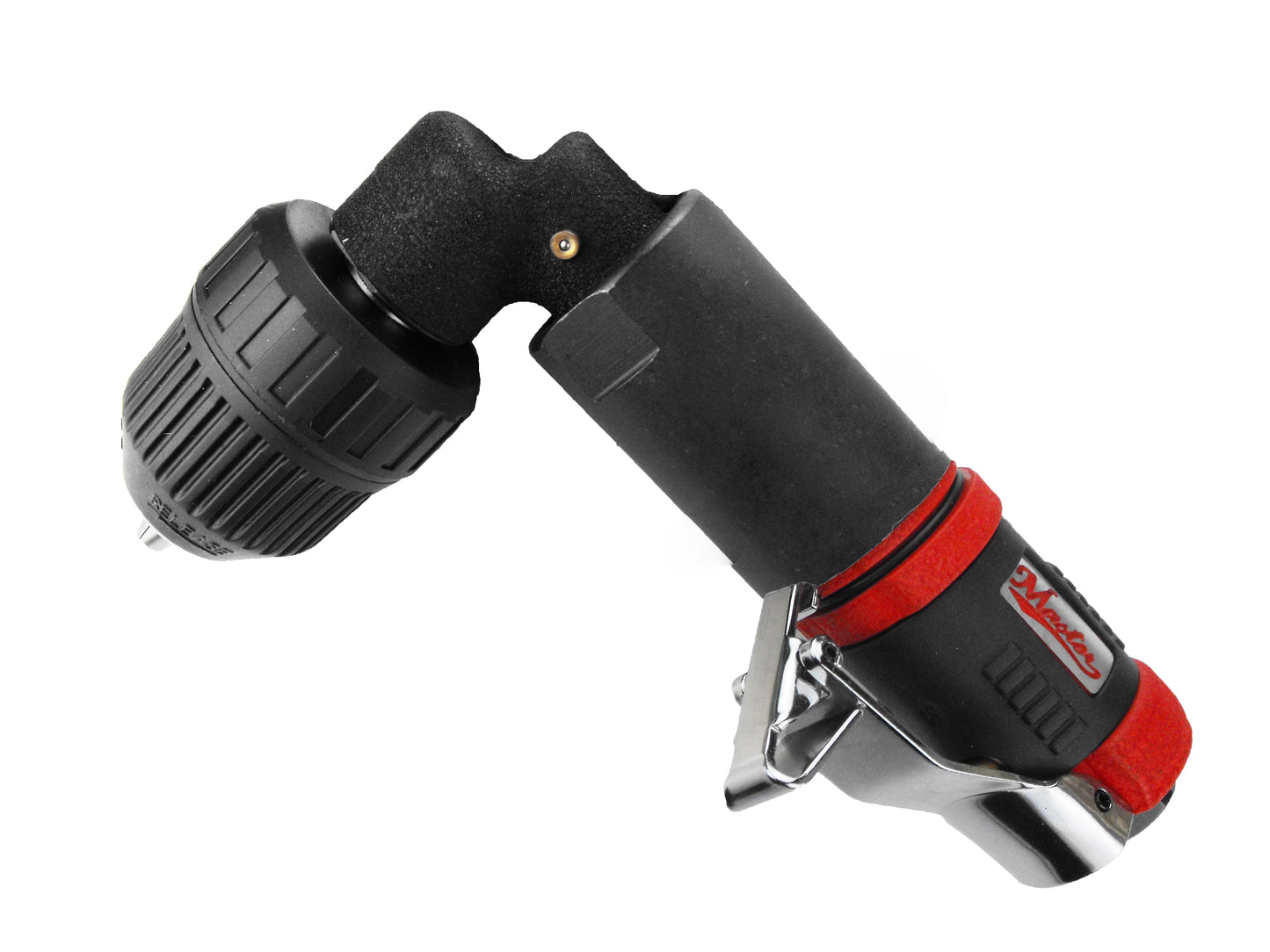 Taladro neumático industrial Master Palm 28330K de ángulo recto pequeño de 3/8" con mandril de cambio rápido, 1250 RPM, no reversible