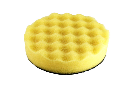 Esponja pulidora de espuma amarilla con velcro - Juego de 3 piezas - Accesorio para pulidora neumática