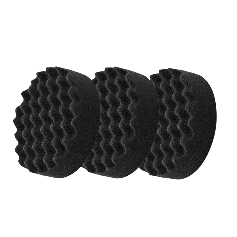 Esponja pulidora de espuma negra suave con velcro - Juego de 3 piezas - Accesorio para pulidora de aire